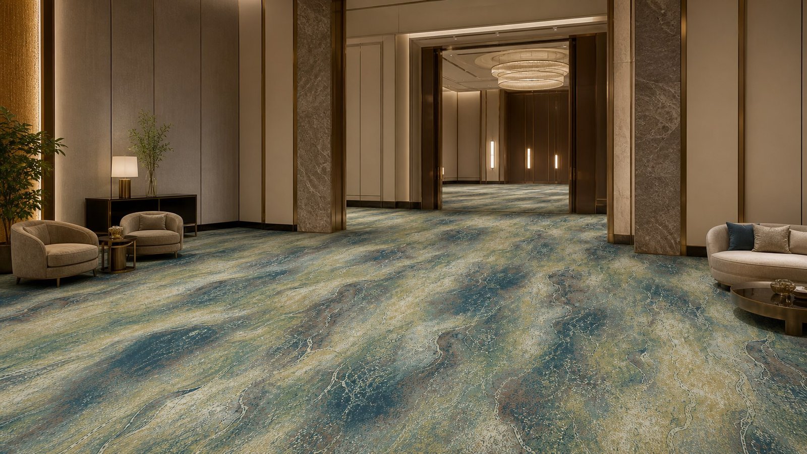 Delta Fan commercial carpet design direction