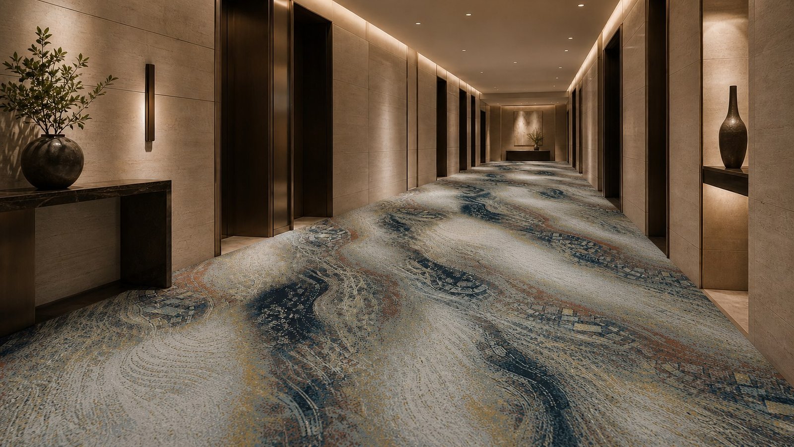 Tidal Script commercial carpet design direction