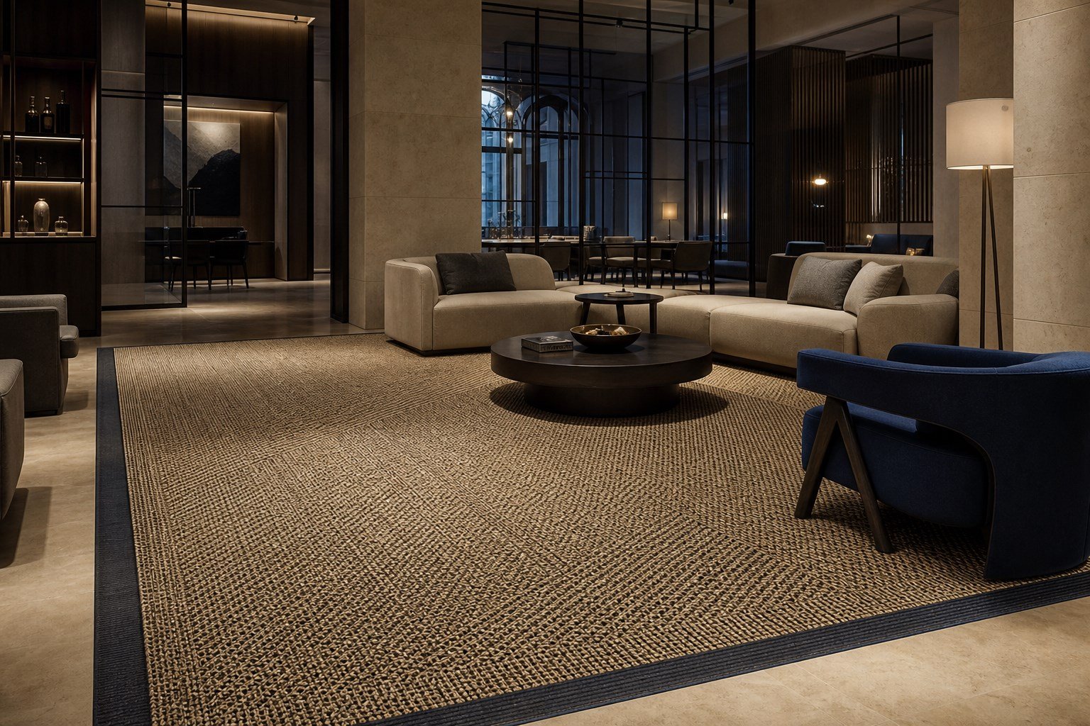 Flatweave and Natural Fibre in a commercial interior
