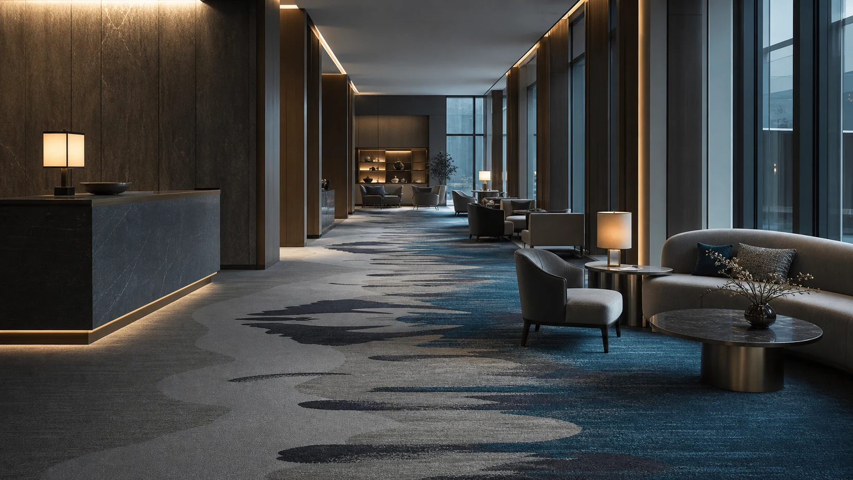 Butterfly Hotel custom carpet interior